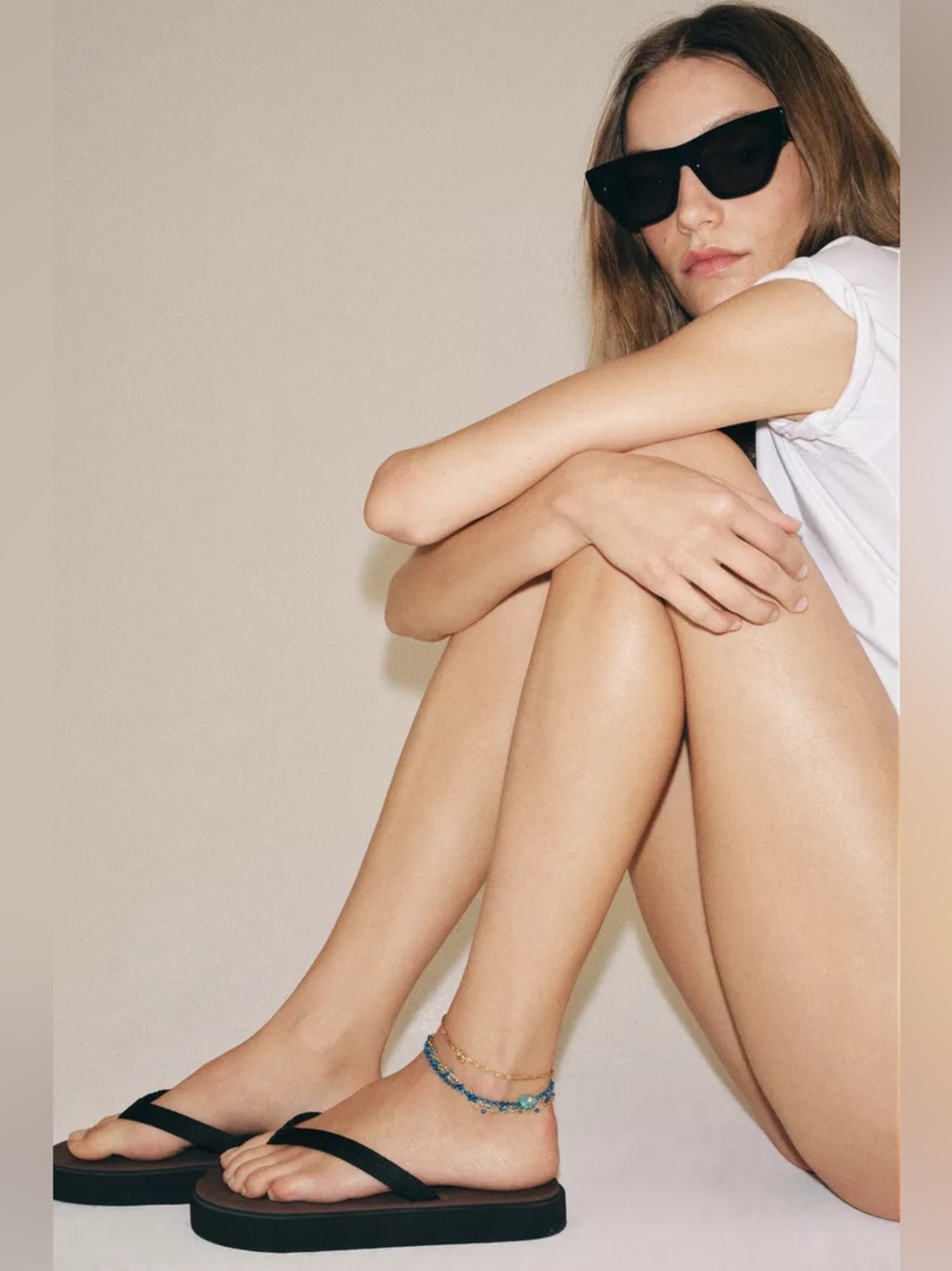 Zara COMBINATION FLAT SANDALS, 6.5